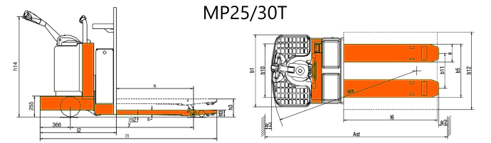 Semi electric pallet truck MP25A